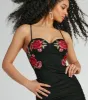 Floral Crush Sweetheart Applique Mesh Mini Dress sold by Windsor