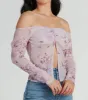 Floral Daydream Off-The-Shoulder Mesh Top sold by Windsor