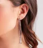 Go For The Glam Rhinestone Fringe Earrings sold by Windsor