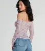 Floral Daydream Off-The-Shoulder Mesh Top sold by Windsor