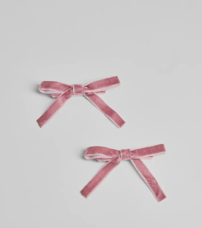Precious Luxe Velvet Hair Bow Two-Piece Set sold by Windsor