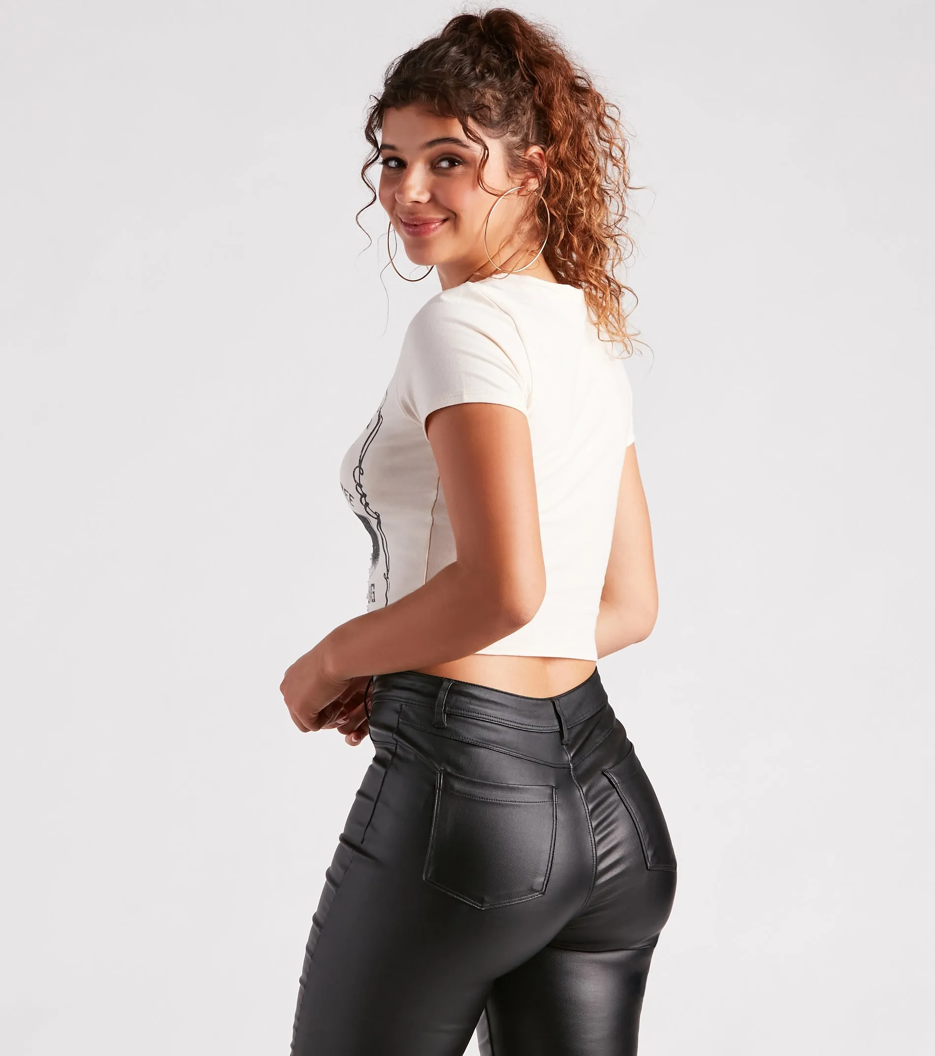 Born To Rock Graphic Slash Crop Tee sold by Windsor product image thumbnail 4