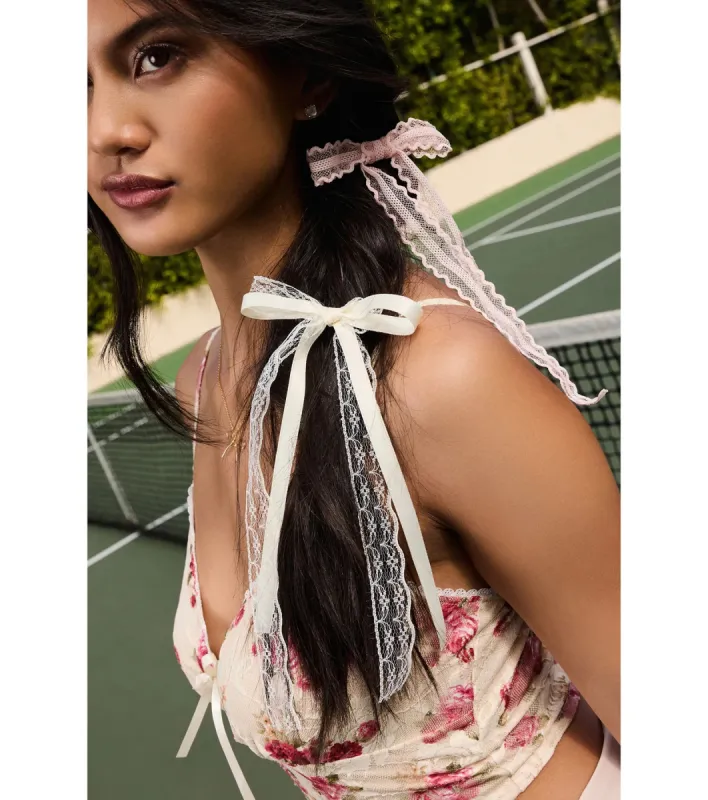 Graceful Chic Lace Barrette Hair Bow Set sold by Windsor