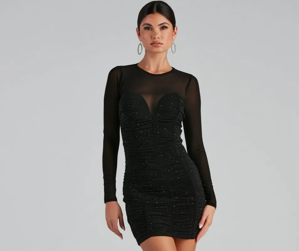 Moment To Sparkle Mesh Mini Dress sold by Windsor