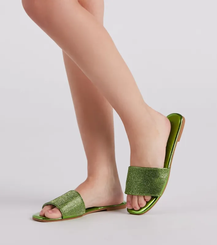 Magic In Metallic Rhinestone Sandals sold by Windsor