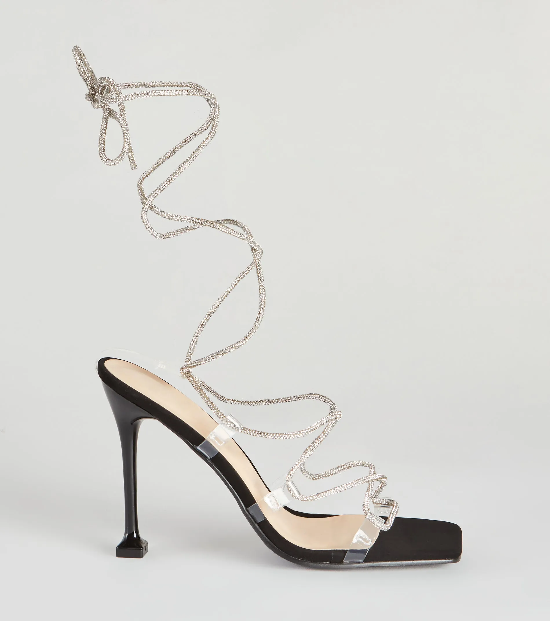 Lace-Up In Rhinestone Stiletto Heels sold by Windsor product image thumbnail 2