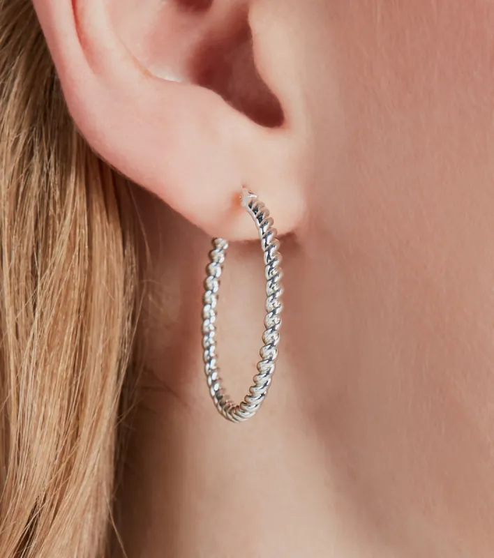 Unique Chic Sterling Silver Plated Hoop Earrings sold by Windsor
