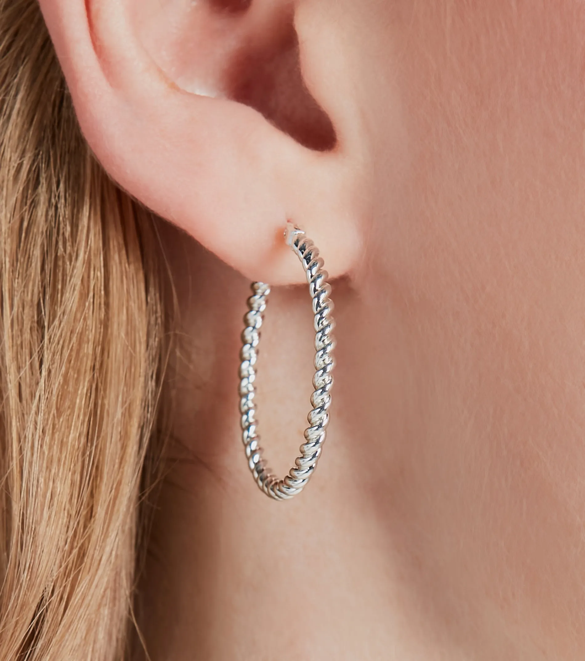 Unique Chic Sterling Silver Plated Hoop Earrings sold by Windsor