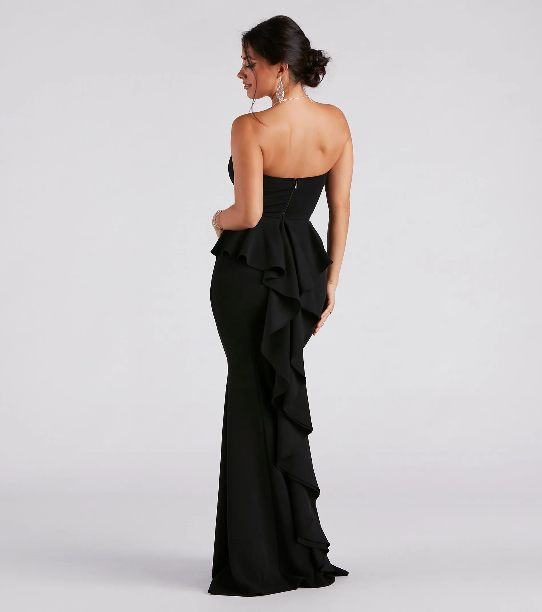 Breanne Strapless Ruffled Back Mermaid Dress sold by Windsor