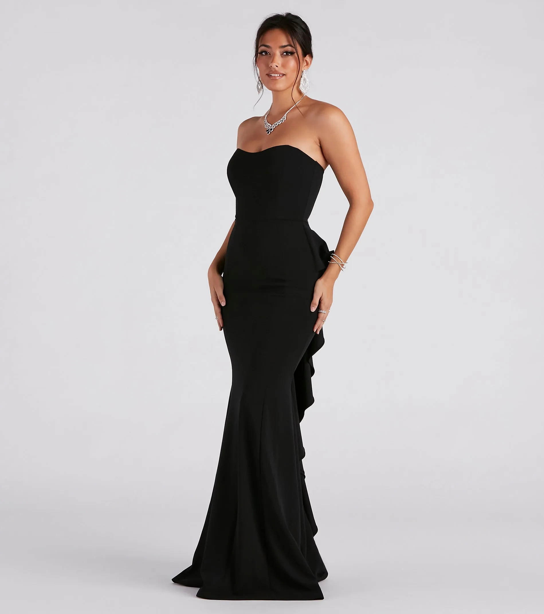 Breanne Strapless Ruffled Back Mermaid Dress sold by Windsor product image thumbnail 3