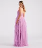 Ariana Strapless Ruffled Mesh Formal Dress sold by Windsor