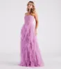 Ariana Strapless Ruffled Mesh Formal Dress sold by Windsor