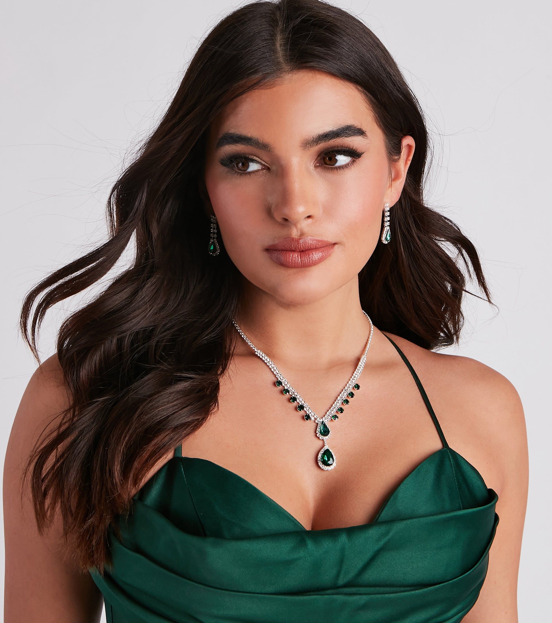 Glamorous Affair Gemstone Necklace And Earrings Set sold by Windsor