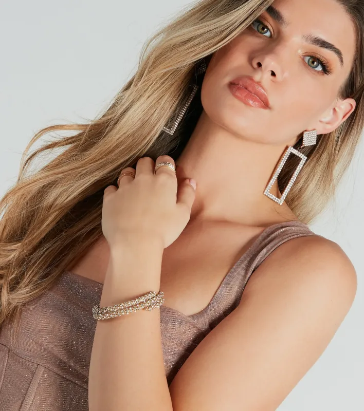All About The Glam Rhinestone Wrap Bracelet sold by Windsor
