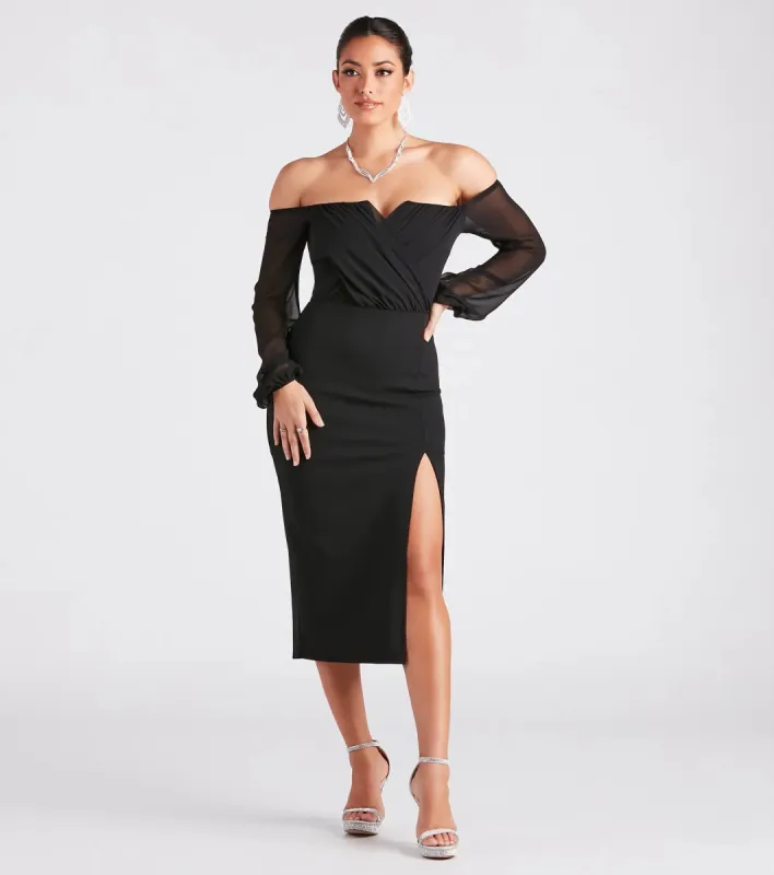 Jolene Formal Chiffon Off-The-Shoulder Dress sold by Windsor