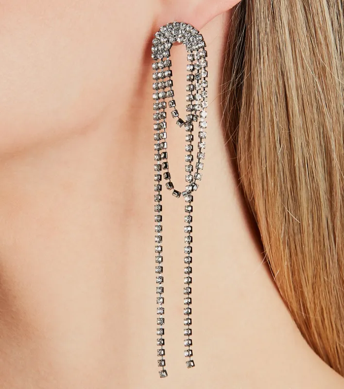 Beauty So Free Rhinestone Hematite Earrings sold by Windsor