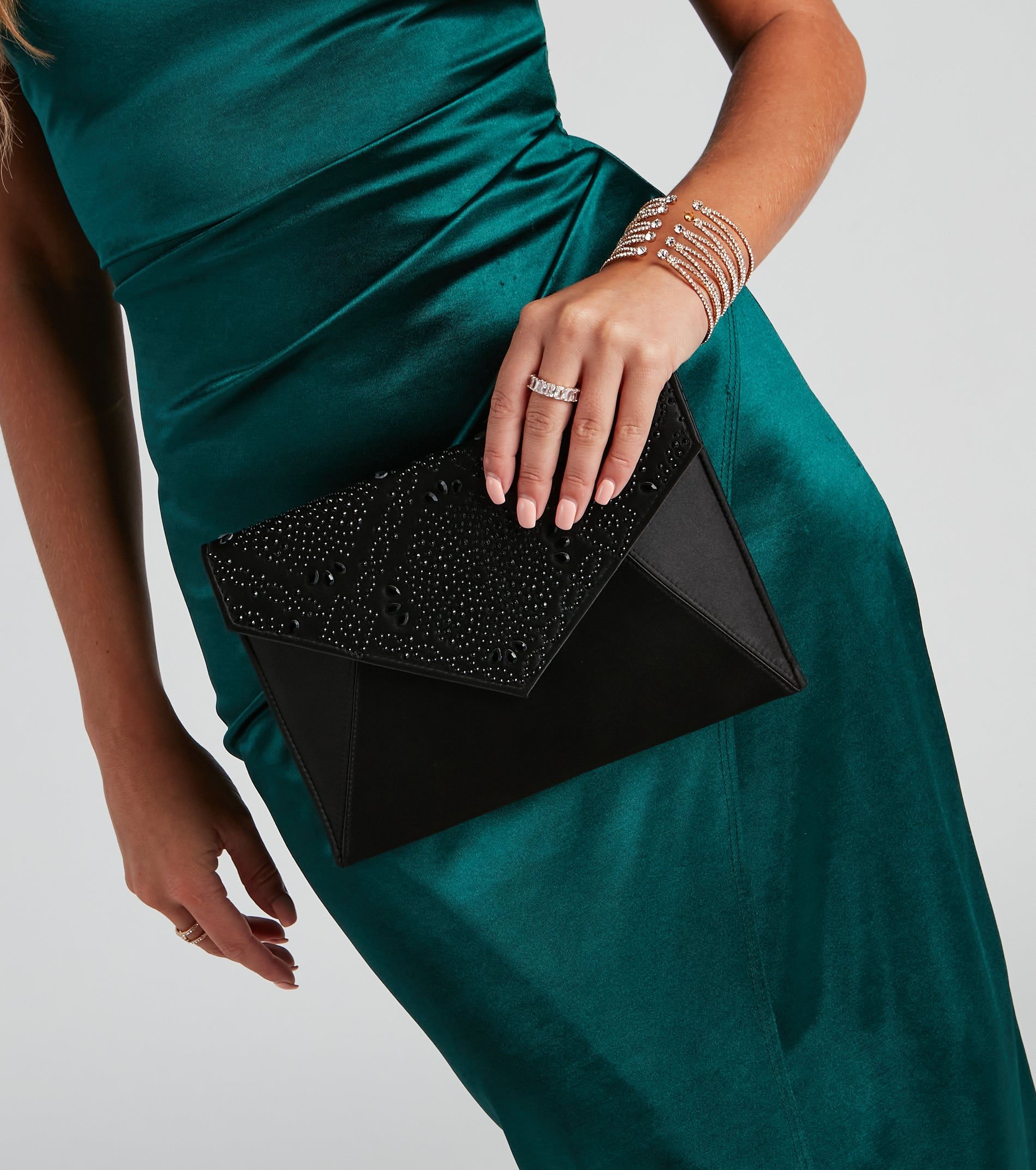 VIP Style Satin Beaded Clutch sold by Windsor product image thumbnail 2