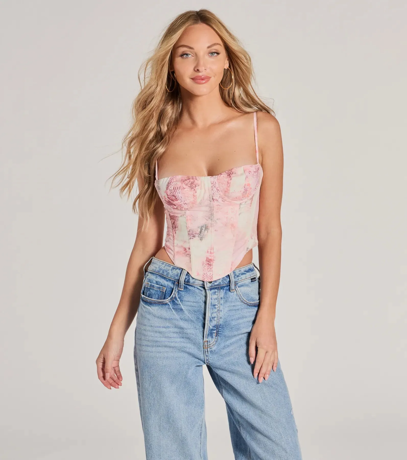 One Of A Kind Multi-Print Corset Top sold by Windsor