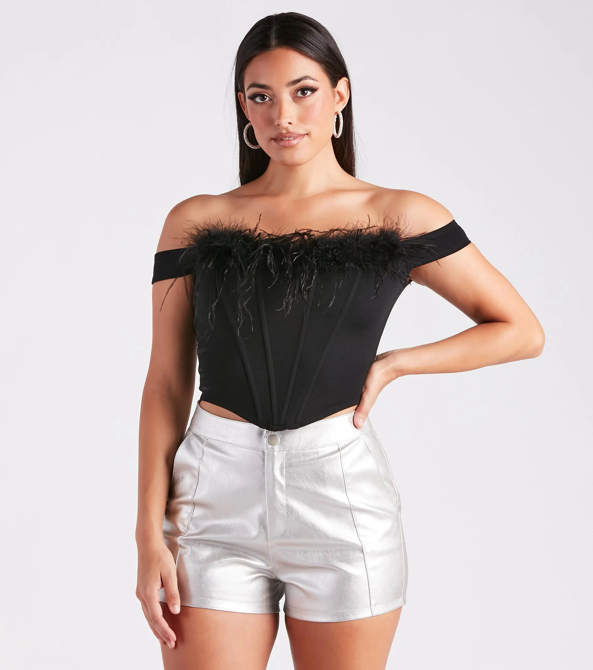 So Iconic Marabou Feather Trim Bustier sold by Windsor product image thumbnail 5