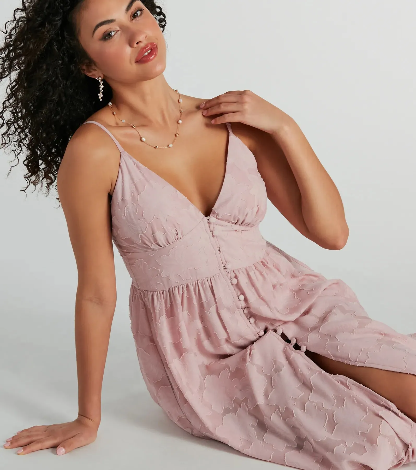 Effortless Beauty Chiffon Burnout Floral Maxi Dress sold by Windsor product image thumbnail 4