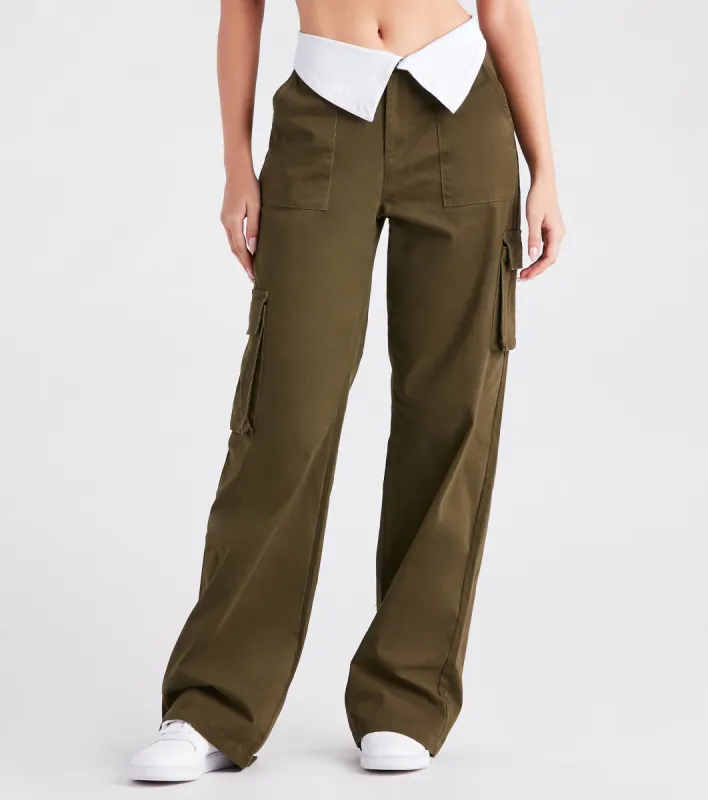 Cool Vibes Fold-Over Waist Cargo Pants sold by Windsor