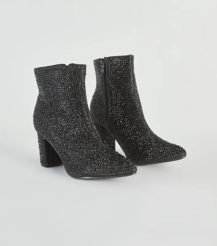 PLACEHOLDER - Glamorous Era Iridescent Rhinestone Booties sold by Windsor
