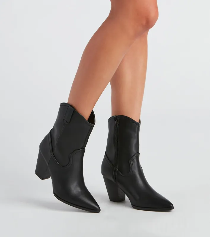 Country Cutie PU Western Booties sold by Windsor