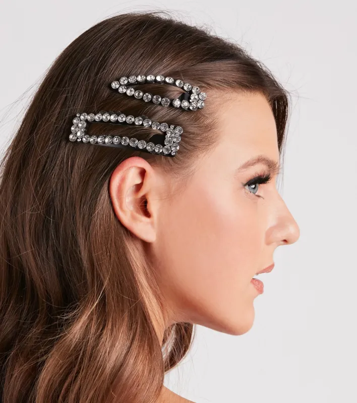 Glam Trendsetter Rhinestone Hair Clip Pack sold by Windsor