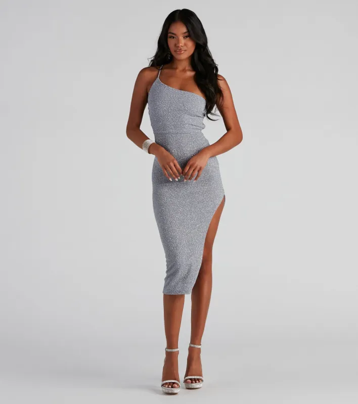 Babe Got Back Glitter Midi Dress sold by Windsor