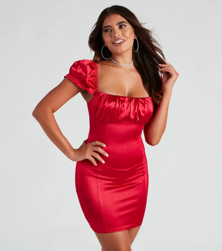 Sweet As Can Be Satin Mini Dress sold by Windsor