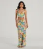 Getaway Retreat Sweetheart Tropical Crop Top sold by Windsor