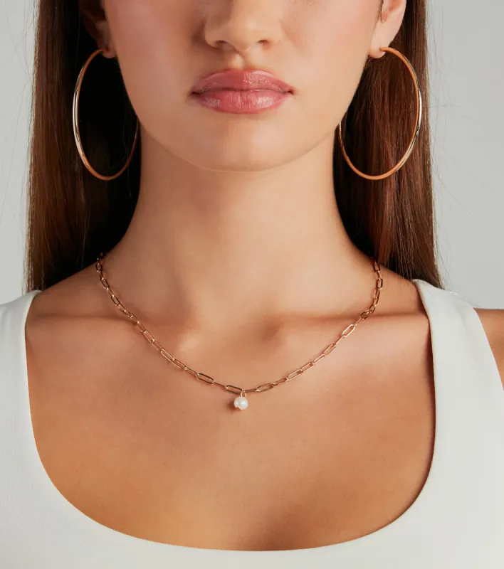 Pearl Of Fashion Dainty Chain Link Necklace sold by Windsor