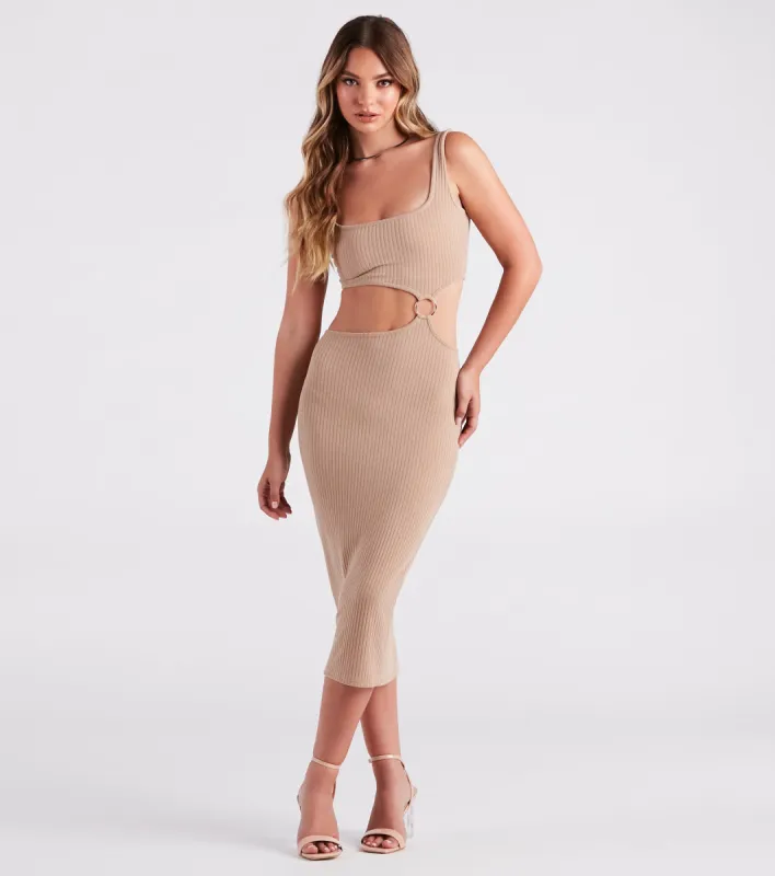 Sultry Mood Cutout Bodycon Midi Dress sold by Windsor