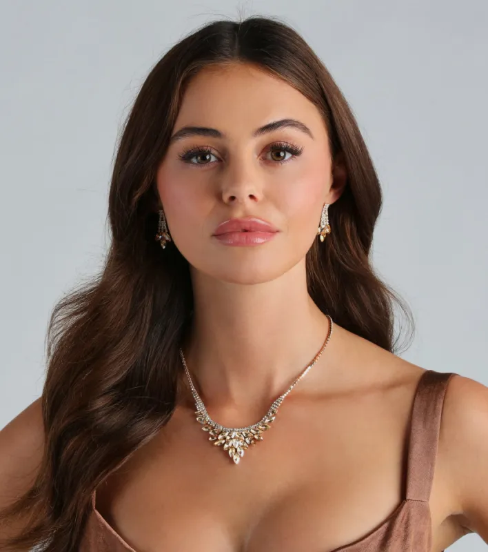 Get That Glamour Gemstone Necklace And Earrings Set sold by Windsor
