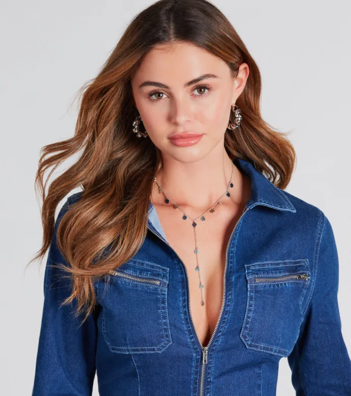 Like A Charm Dainty Lariat Necklace sold by Windsor