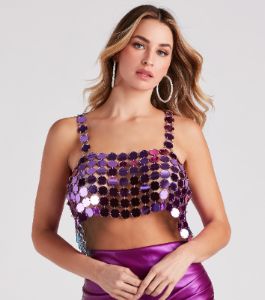 Daring Babe Chainmail Crop Top sold by Windsor