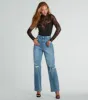 Sultry Allure Long Sleeve Sheer Lace Bodysuit sold by Windsor