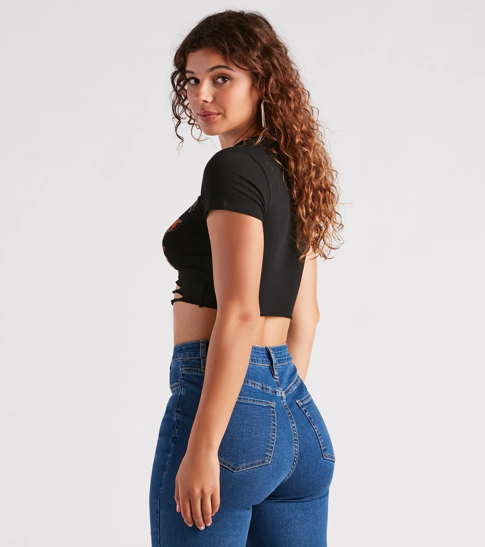 Start Your Engines Slash Graphic Crop Tee sold by Windsor product image thumbnail 2