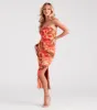 Artistic Muse Abstract Strapless Midi Dress sold by Windsor