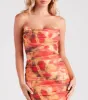 Artistic Muse Abstract Strapless Midi Dress sold by Windsor