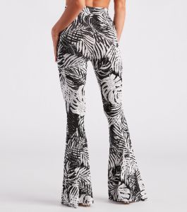 Resort Bound Tropical Print Flare Pants sold by Windsor