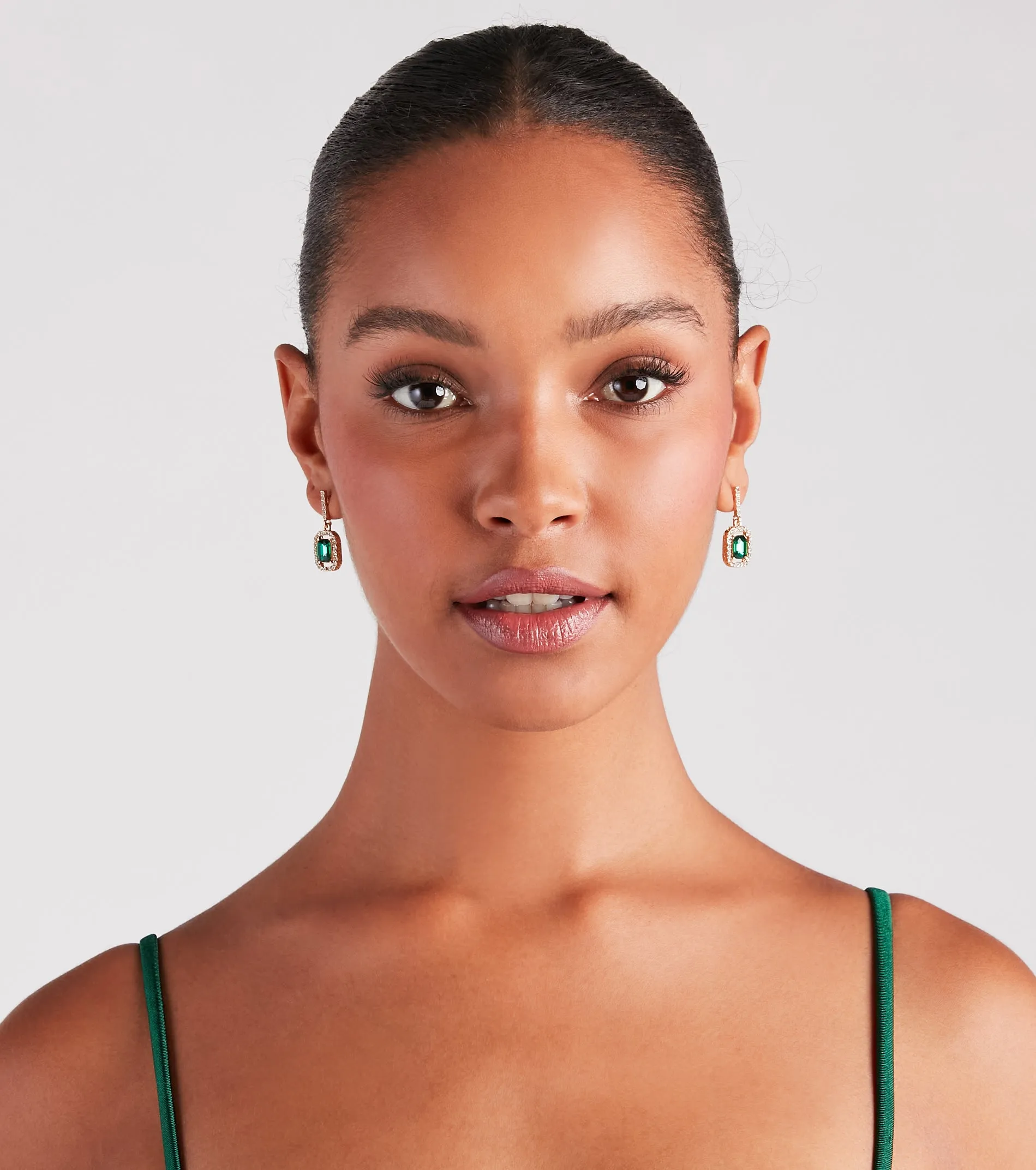 Simply Luxe Halo Gemstone Stud Earrings sold by Windsor product image thumbnail 2