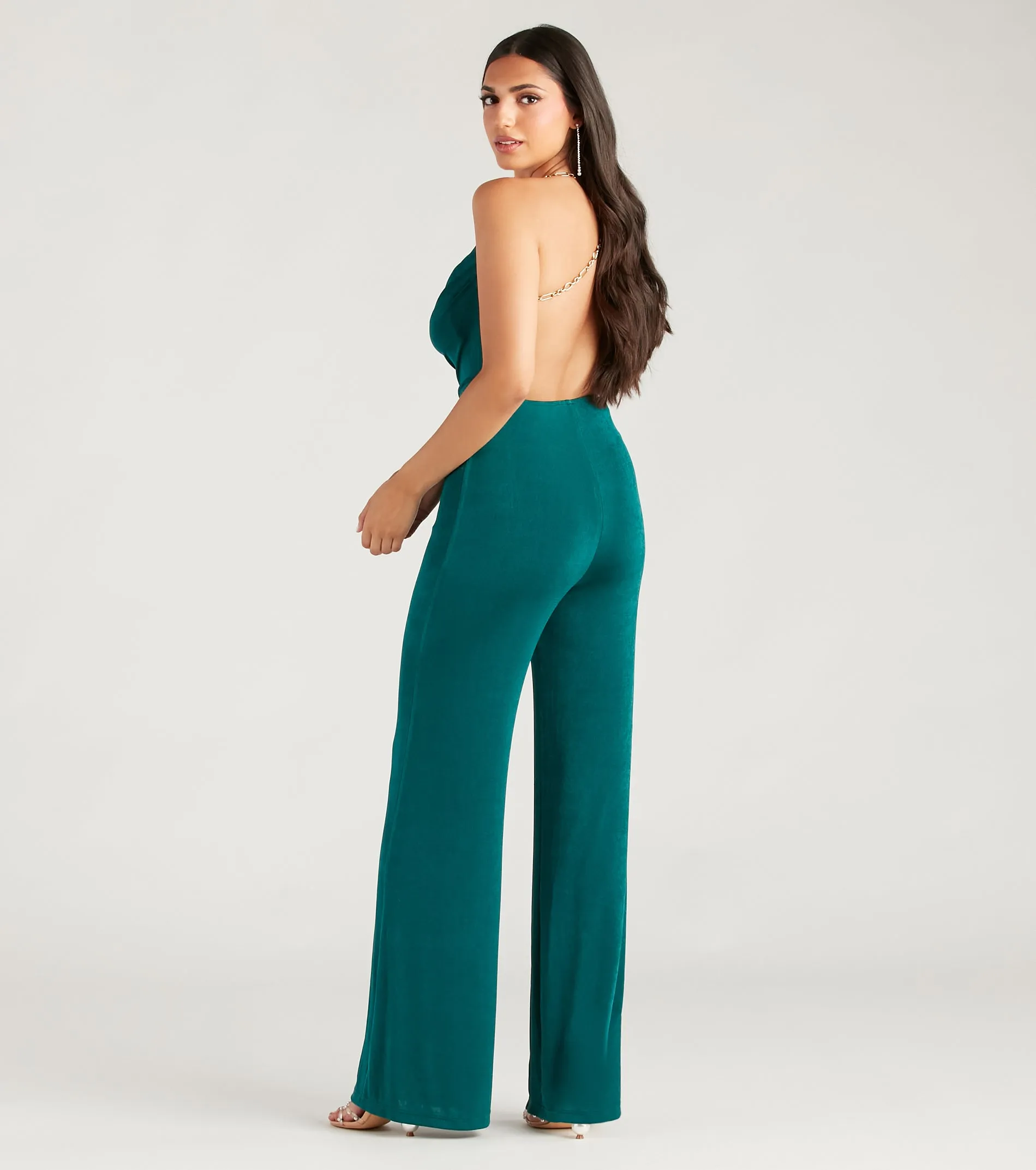 Edgy Perfection Chain Strap Cowl Neck Jumpsuit sold by Windsor product image thumbnail 2