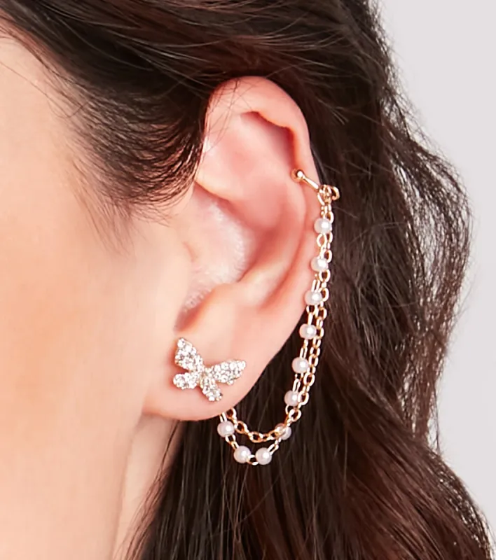 Catching Feels Butterfly Chain Earrings sold by Windsor