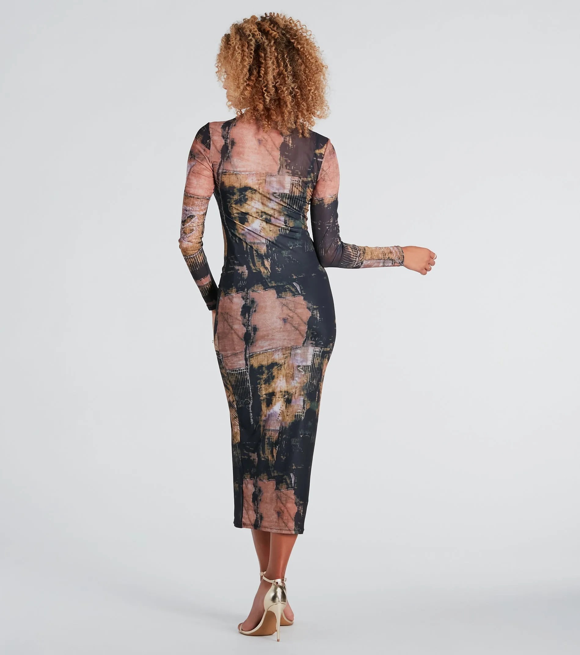Downtown Chic Abstract Print Midi Dress sold by Windsor product image thumbnail 2