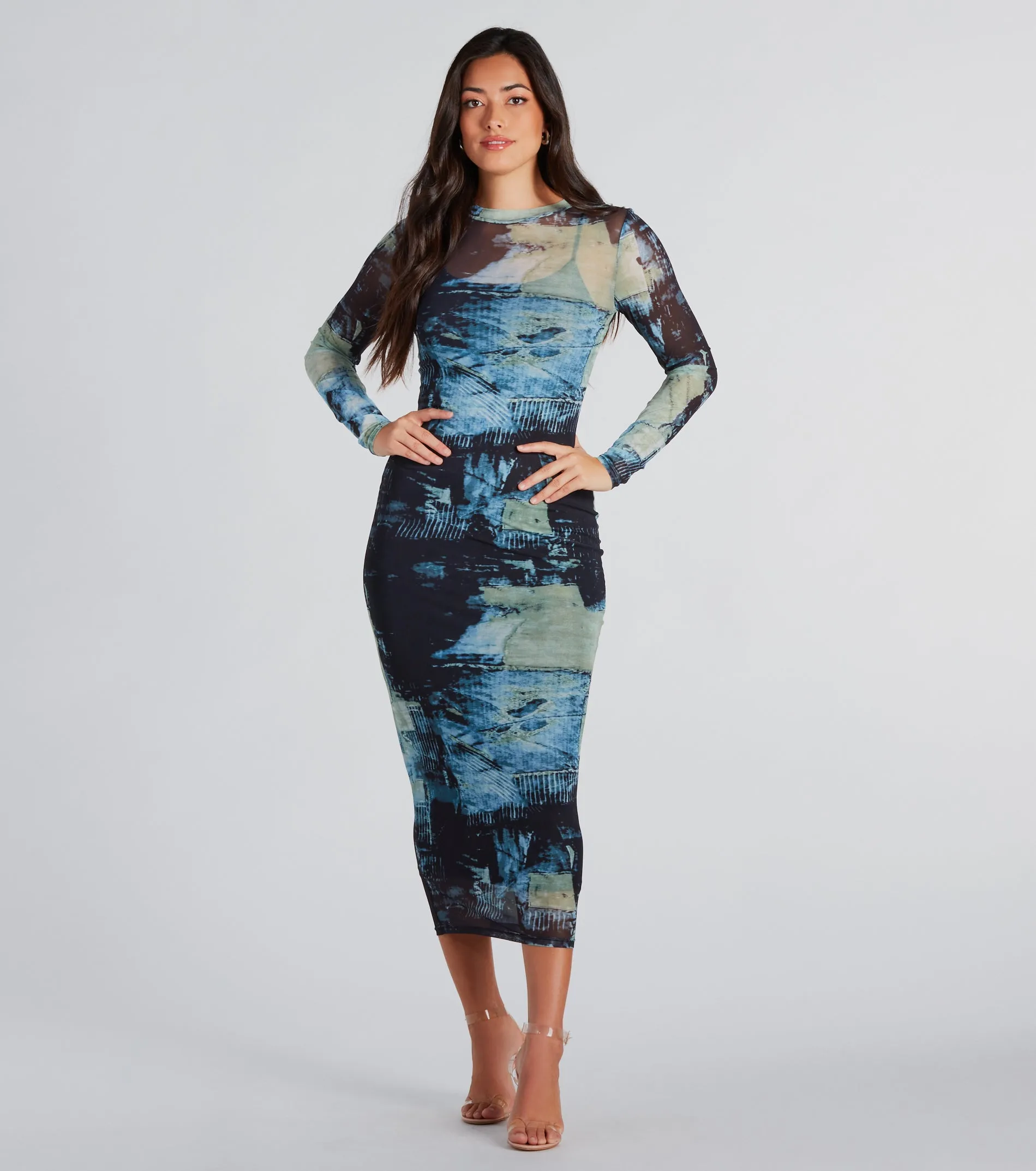 Downtown Chic Abstract Print Midi Dress sold by Windsor product image thumbnail 5