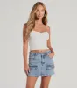 Cargo Darling High-Rise Denim Mini Skirt sold by Windsor