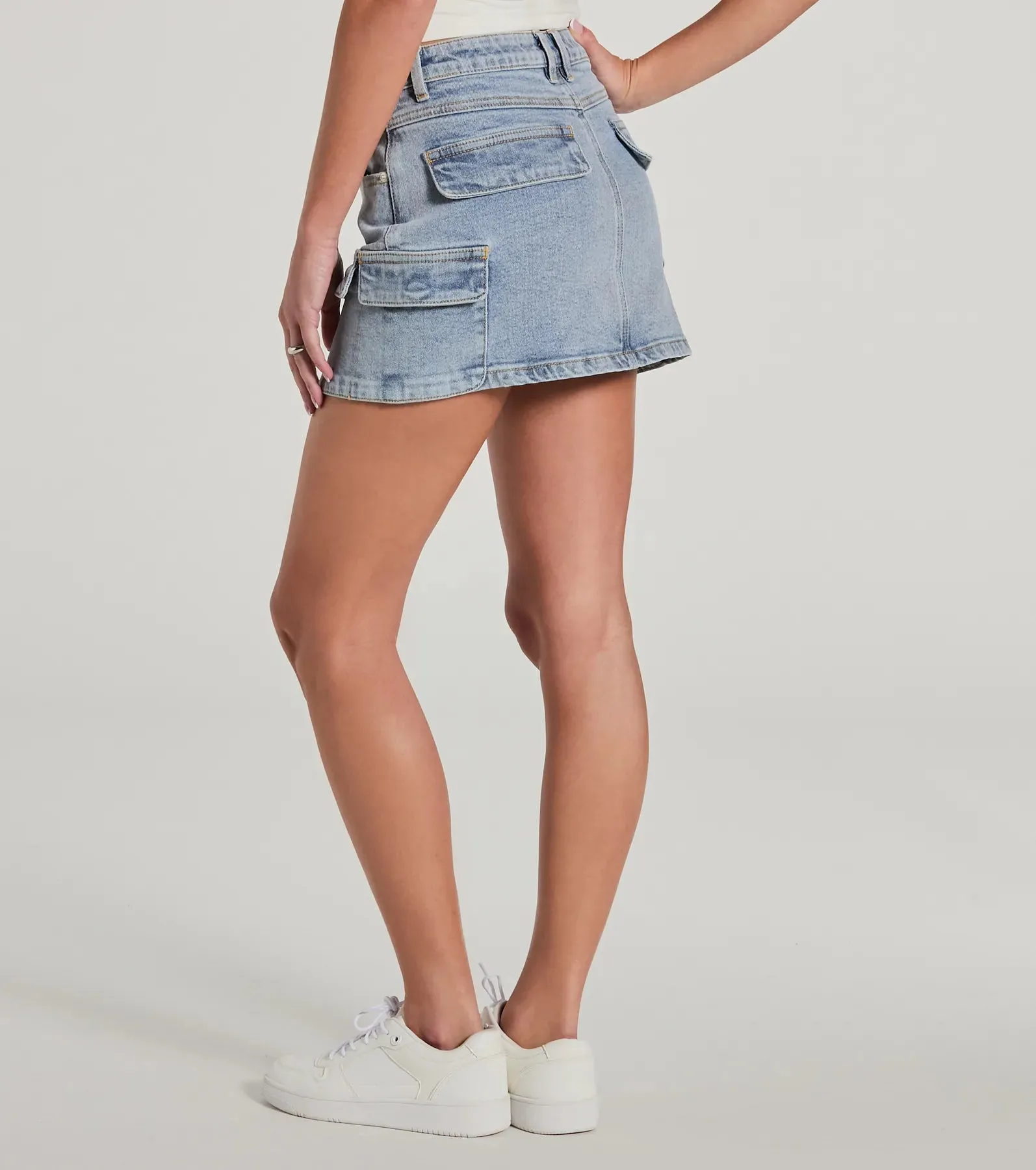 Cargo Darling High-Rise Denim Mini Skirt sold by Windsor product image thumbnail 2