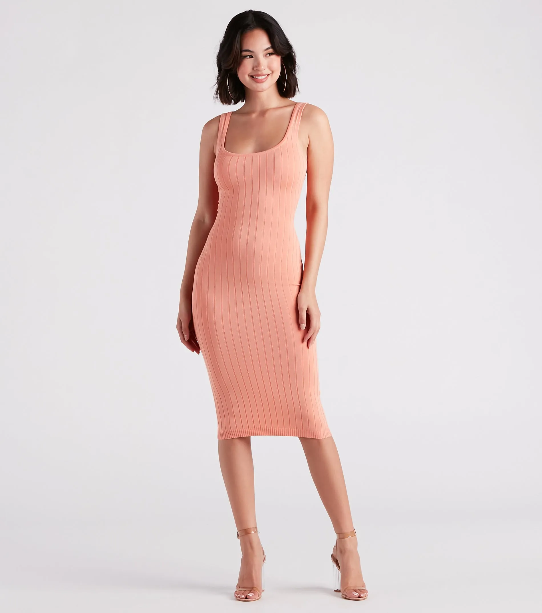 CLEARANCE - Taking the Plunge Scoop Neck Midi Dress sold by Windsor
