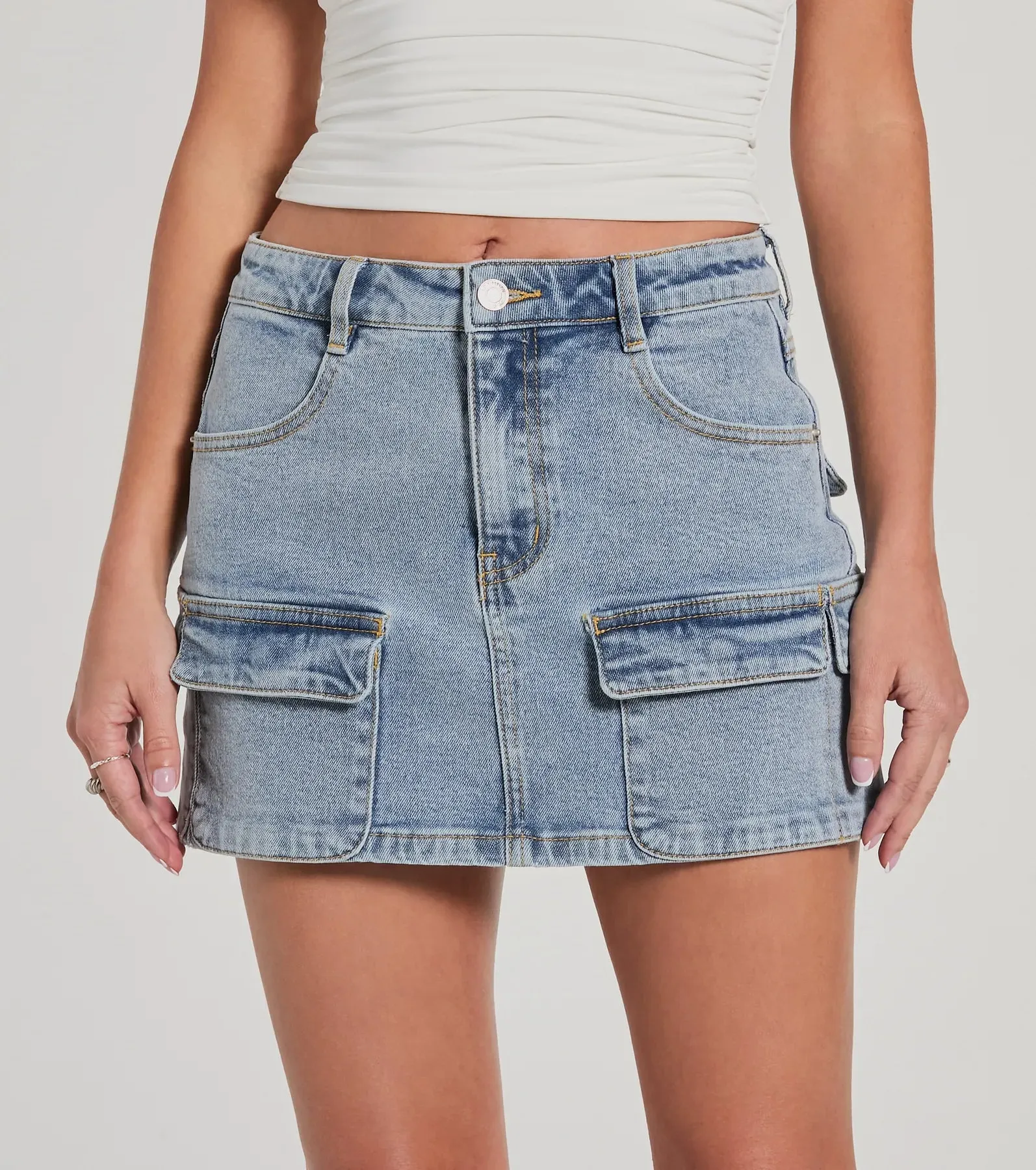 Cargo Darling High-Rise Denim Mini Skirt sold by Windsor product image thumbnail 4